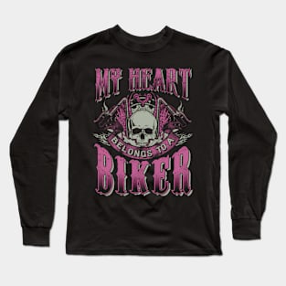 Motorcycle My Heart Belongs To Bikerfriend Long Sleeve T-Shirt